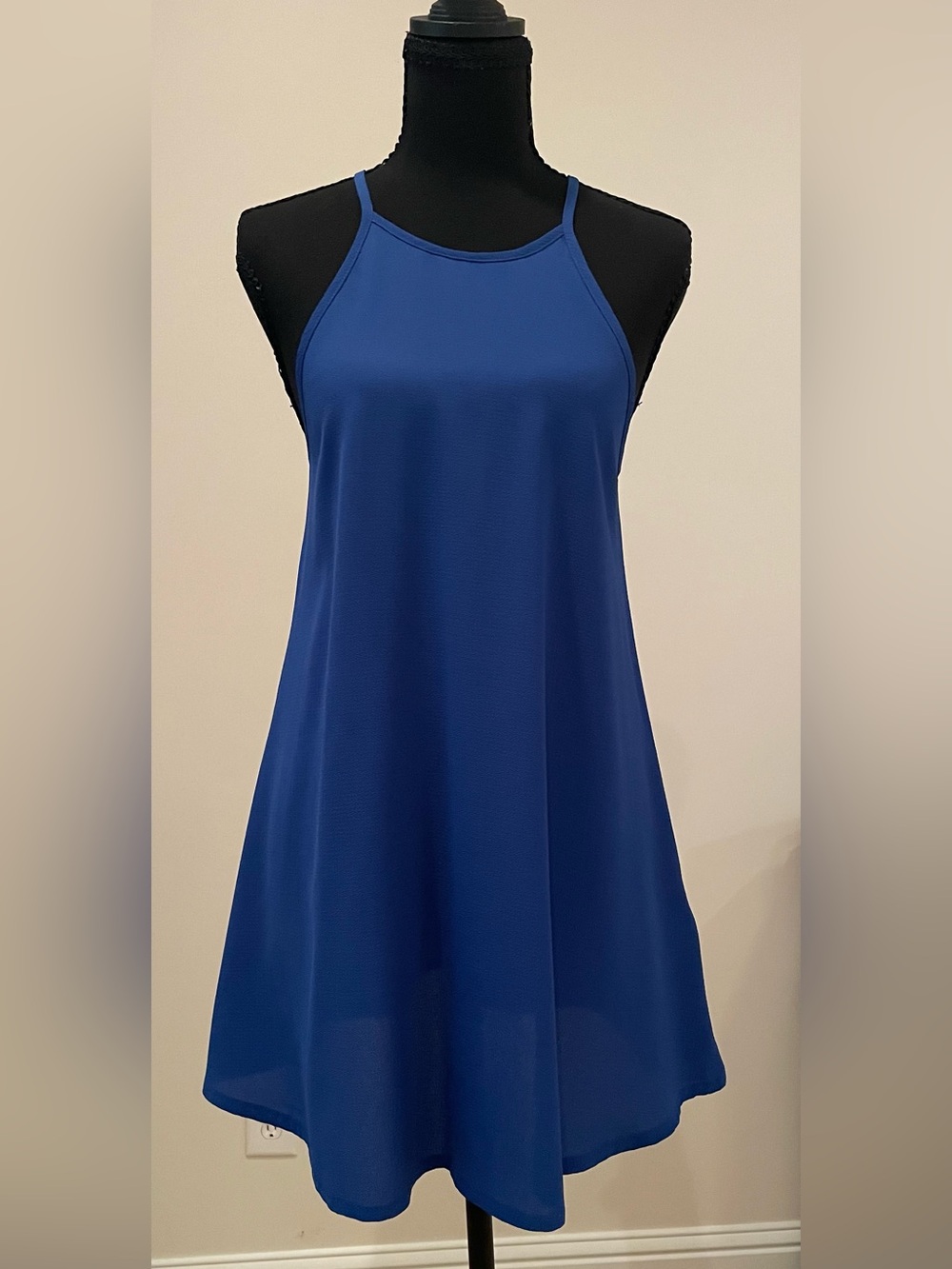 Royal Blue Halter Swing Dress